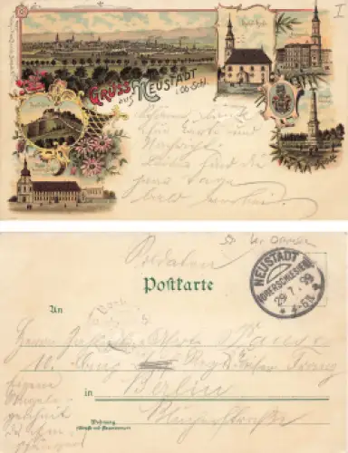 Neustadt Oberschlesien Litho Prudnik o 1899
