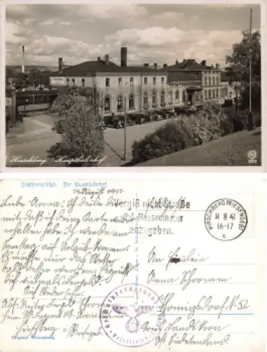 Hirschberg Schlesien Bahnhof Jelenia Gora Feldpost Heimatpferdelazarett 108 o 1941