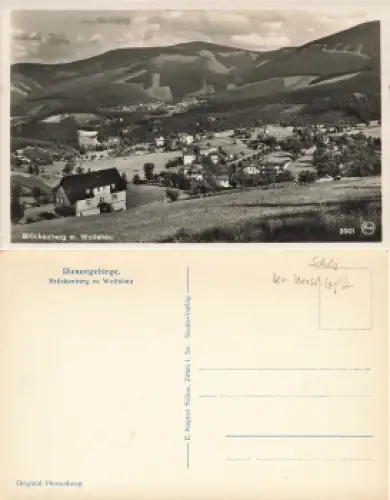 Brückenberg mit Wolfshau Riesengebirge Schlesien Bierutowice Wilcza Poreba * um 1930