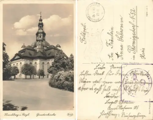 Hirschberg Riesengebirge Schlesien Gnadenkirche Jelenia Gora Feldpost Heimatpferdelazarett 108 o 1941