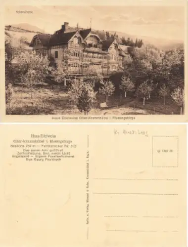 Krummhübel Riesengebirge Schlesien Haus Edelweiss Karpacz * um 1920