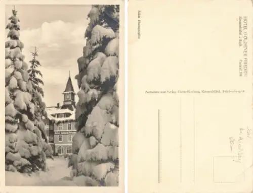 Krummhübel Riesengebirge Schlesien Hotel goldener Frieden Karpacz * um 1930