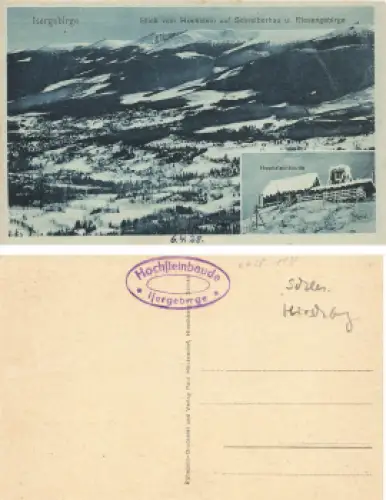 Schreiberhau Isergebirge Schlesien Hochsteinbaude Szklarska Poreba * um 1920