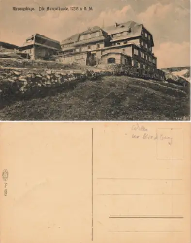 Riesengebirge Hampelbaude Schlesien Schronisko Strzecha Akademicka * um 1920