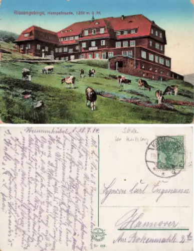 Riesengebirge Hampelbaude Schlesien Schronisko Strzecha Akademicka o 1914