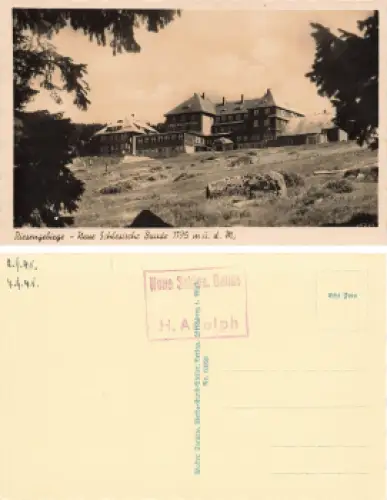 Riesengebirge Neue Schlesische Baude Schlesien Schronisko na Hali Szrenickiej * 1941