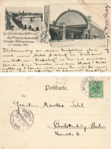 Dresden Bahnhof Mitte Eröffnung  des Personenbahnhofs Wettinerstrasse o 1899