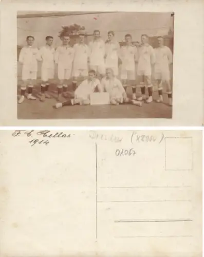 Fußball Club Hellas A.G. Dresden 1914 Echtfotokarte