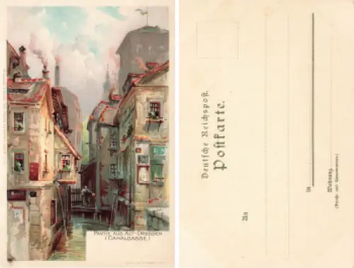 Alt-Dresden Canalgasse Künstlerkarte  * um 1900