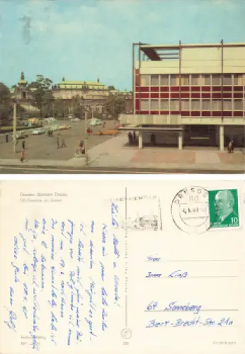 Dresdner Postplatz HO-Gaststätte am Zwinger (Fresswürfel) o 1969