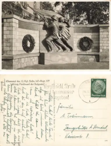 Dresden Ehrenmal des 12. Kgl. Sächs. Inf.-Regt.177 o 1936