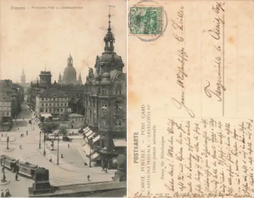 Dresden Pirnaischer Platz und Landhausstrasse o 1906