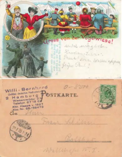Dresdner Gruss von der Vogelwiese Litho o 1895
