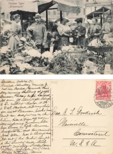 Dresdner Typen Blumenmarkt o 1911