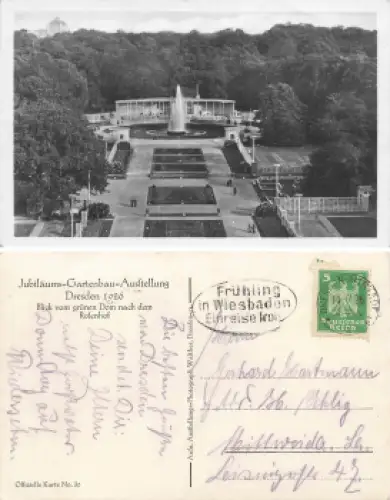 Dresden Jubiläums Gartenbau Ausstellung 1926 Offizielle Karte No. 30