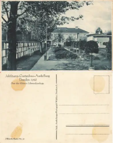 Dresden Jubiläums Gartenbau Ausstellung 1926 Offizielle Karte No. 20 Schmuckanlage