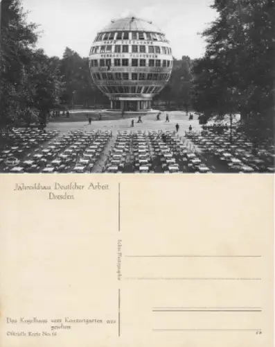 Dresden Jahresschau Deutscher Arbeit Kugelhaus *1927 Offizielle Karte No. 14