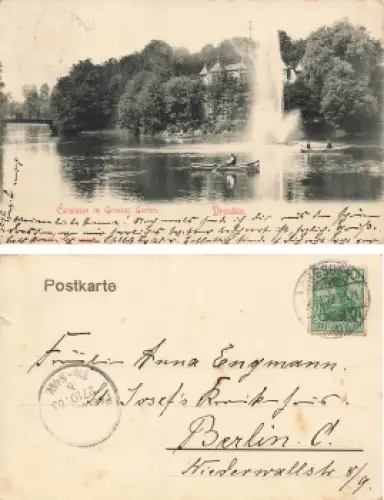 Dresden Carolaschlösschen Großer Garten o 1903