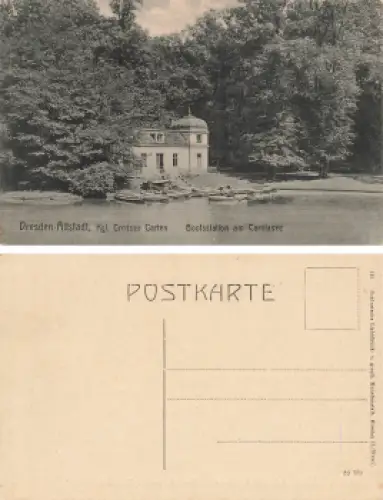 Dresden Bootsstation Carolasee Großer Garten * um 1910