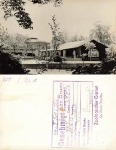 Dresden Zoologischer Garten Druckvorlage mit Druckgenehmigung 1956 Hanich Verlag