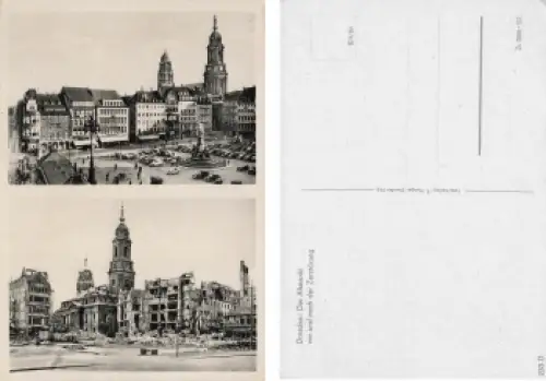 Dresden Altmarkt vor und nach der Zerstörung im 2 WK * 1953 Verlag Hunger 333 D