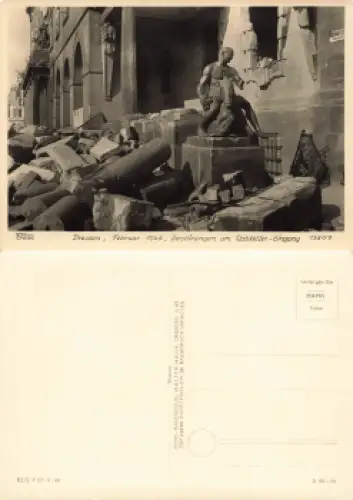 Dresden Ratskeller Eingang Zerstörung im 2 WK * 1955 Hahn-Foto13507