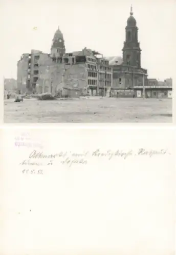 Dresden Altmarkt mit Kreuzkirche Zerstörung im 2 WK 1952