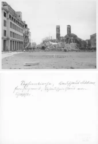 Dresden Sophienkirche und Kaufhaus Möbius Zerstörung im 2 WK 1952