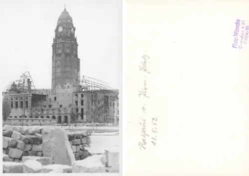 Dresden Rathaus vom Pirnaischen Platz Zerstörung im 2 WK 1952