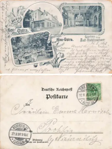 Neu-Ostra Dresden Restaurant Radfahrer Station o 1898