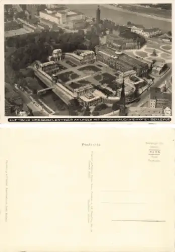 Dresden Zwinger mit Opernhaus und Hotel Bellevue * um 1940 Verlag Hahn-Foto10233