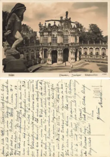 Dresden Zwinger Wallpavillon gebraucht um 1940 Verlag Hahn-Foto10885