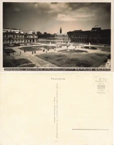 Dresden Zwinger Wall Pavillon mit Gemälde Galerie * um 1930 Verlag Hahn-Foto4554