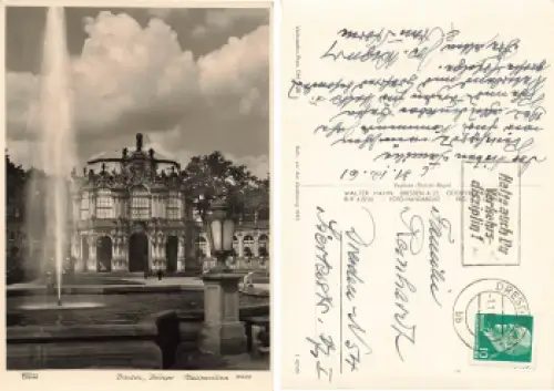 Dresden Zwinger Wall pavillon o 1962 Verlag Hahn-Foto10653