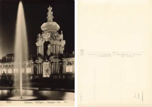 Dresden Zwinger Kronen-Tor * 1957 Verlag Hahn-Foto9921
