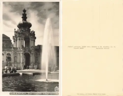 Dresden Zwinger Kronentor * um 1930 Verlag Hahn-Foto7589