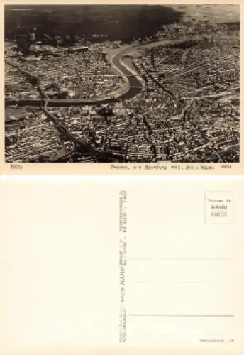 Dresden Fliegeraufnahme vom Westen * 1950 Verlag Hahn-Foto10533