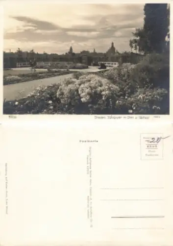 Dresden Neustadt Königsufer mit Rosengarten * 1940 Verlag Hahn-Foto10813
