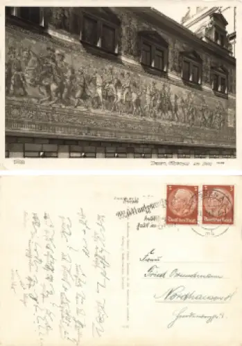 Dresden Fürstenzug am Schloss o 1940 Verlag Hahn-Foto12656