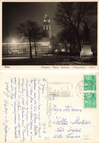 Dresden neues Rathaus Neuaufbau o 1958 Verlag Hahn-Foto13501