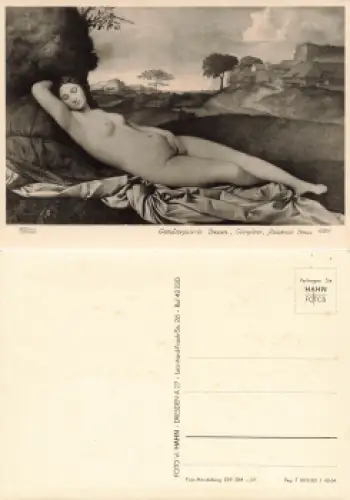 Dresden Gemäldegalerie Giorgione schlafende Venus * 1966 Verlag Hahn-Foto13701
