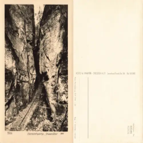 Elbstandsteingebirge Schwedenlöscher Höhle * 1963 Verlag Hahn-Foto3865