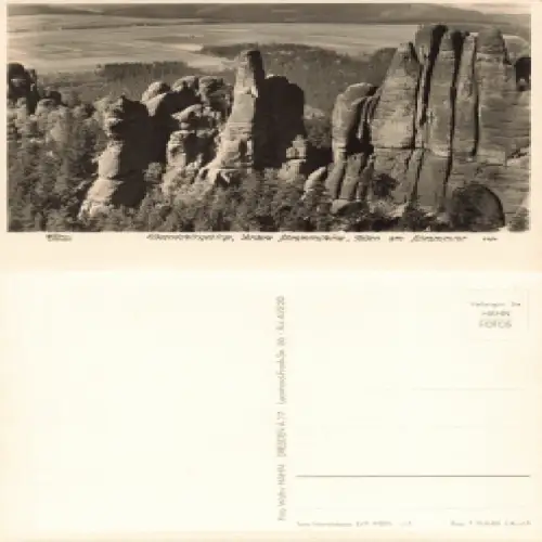 Elbsandsteingebirge Vordere schrammsteine Kletterfelsen * 1965 Verlag Hahn-Foto3392