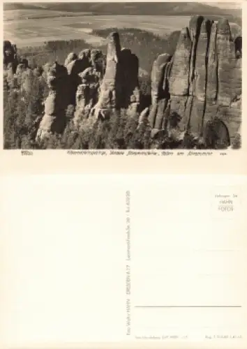 Elbsandsteingebirge Vordere schrammsteine Kletterfelsen * 1965 Verlag Hahn-Foto3392
