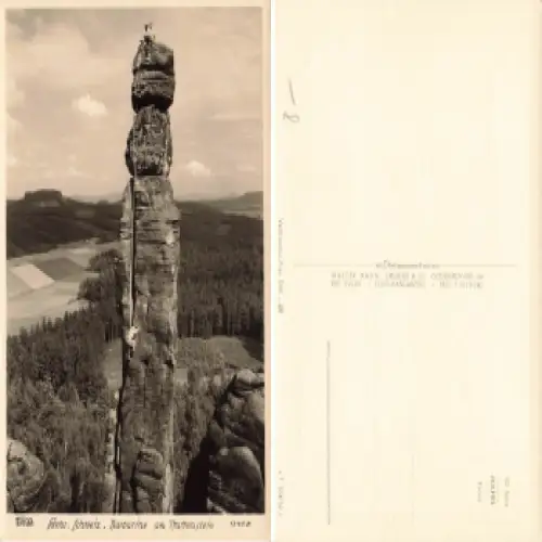 Sächsische Schweiz Barbarine am Pfaffenstein Kletterfelsen * 1959 Verlag Hahn-Foto13468
