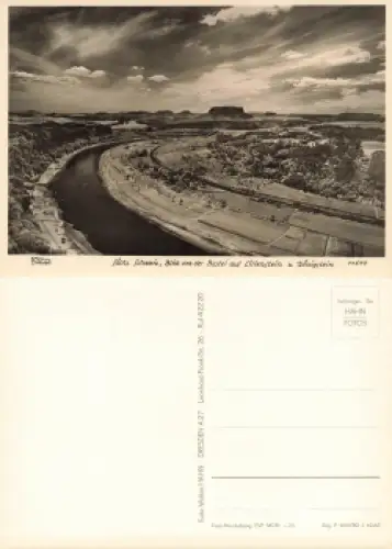 Sächsische Schweiz  von der Bastei auf Lilienstein und Königstein * 1965 Verlag Hahn-Foto11570