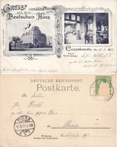 Cossebaude Dresden Gasthaus Deutsches Haus Heinrich Gansauge o 1905