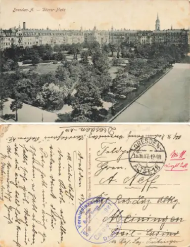 Johannstadt Dresden Dürrer Platz Feldpost Vereinslazarett Carolahaus o 1917