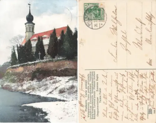 Hosterwitz Dresden Kirche Maria am Wasser Photochromie1221 o 1907