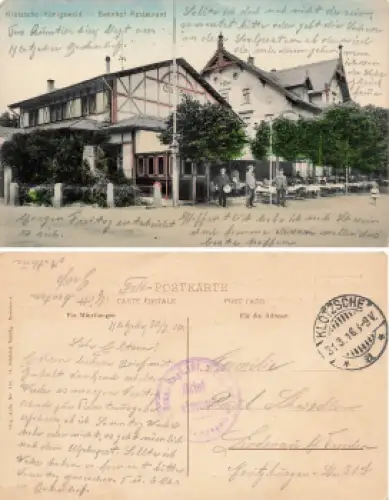 Klotzsche-Königswald Dresden Bahnhof-Restaurant Feldpost 2. Gren.-Regt.101. 2.Ers.-Batl. 1. Kompagnie o 1916